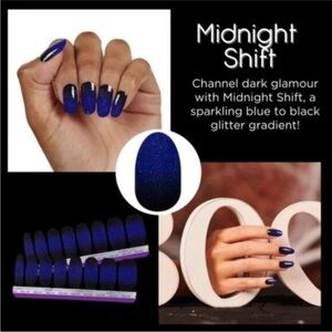 Color Street midnight shift 100% real nail polish strips 16+4 nip FDG374 NIP